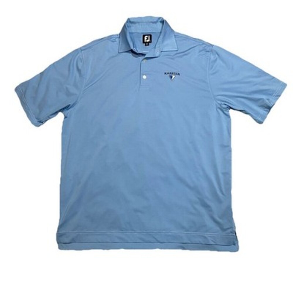FootJoy Ping Karsten Golf Polo Mens 2XL Blue Striped Moisture Wicking Rare